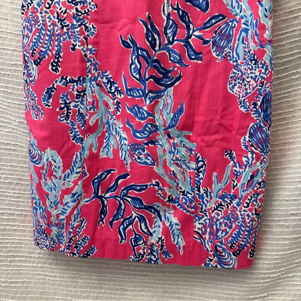 Lilly Pulitzer Shift Dress sz 2 Pink Blue Coral Dress Cathy Pink Samba Coral - Picture 2 of 7